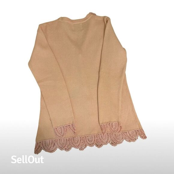 Storybook Knits Women's XS Pink Embellished Cardigan Sweater - Picture 2 of 5